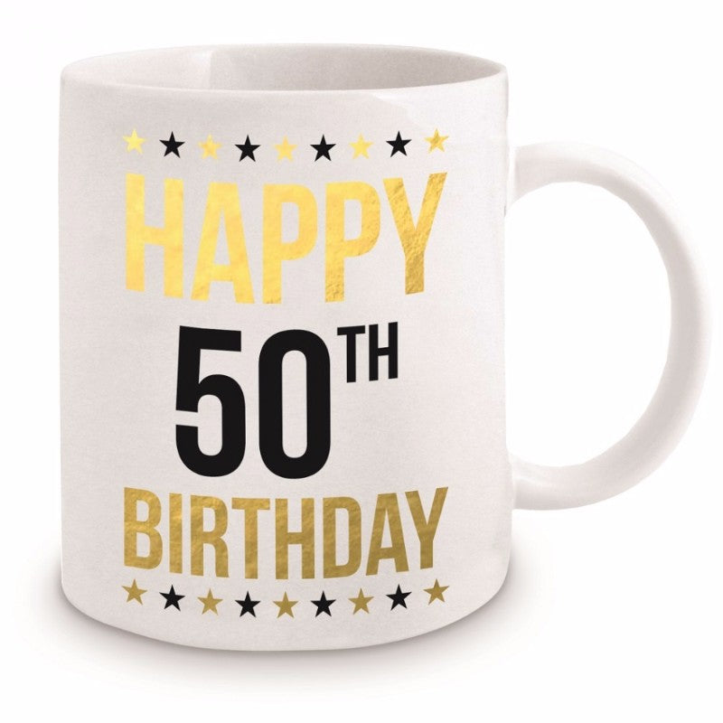 50th Birthday Gold Mug 11oz