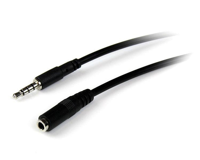 2m 3.5mm TRRS headset extension cable, features molded connectors for durability, ideal for headphones and hands-free devices.