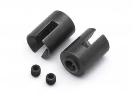 HD Centre Drive Cup set (2 pcs) made from high-strength steel for enhanced durability in high-performance RC vehicles.