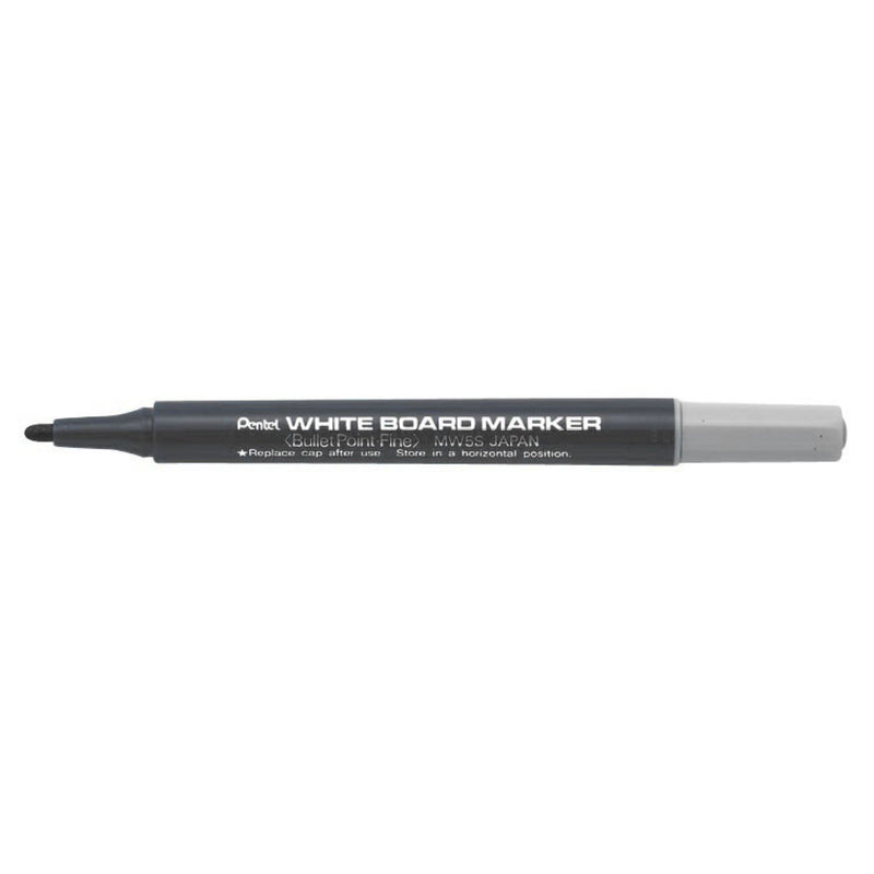 PENTEL WHITEBOARD MARKER SMALL BARREL MW5S 1.3mm BLACK -12 units