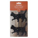 Cat-shaped iron hinges (12x10cm) in assorted designs, perfect for stylish door connections and adding whimsical decor.