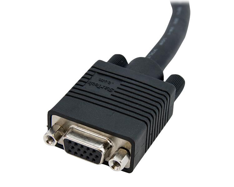 15m coax VGA extension cable with HD15 connectors, designed for high-resolution video transmission and minimal signal interference.