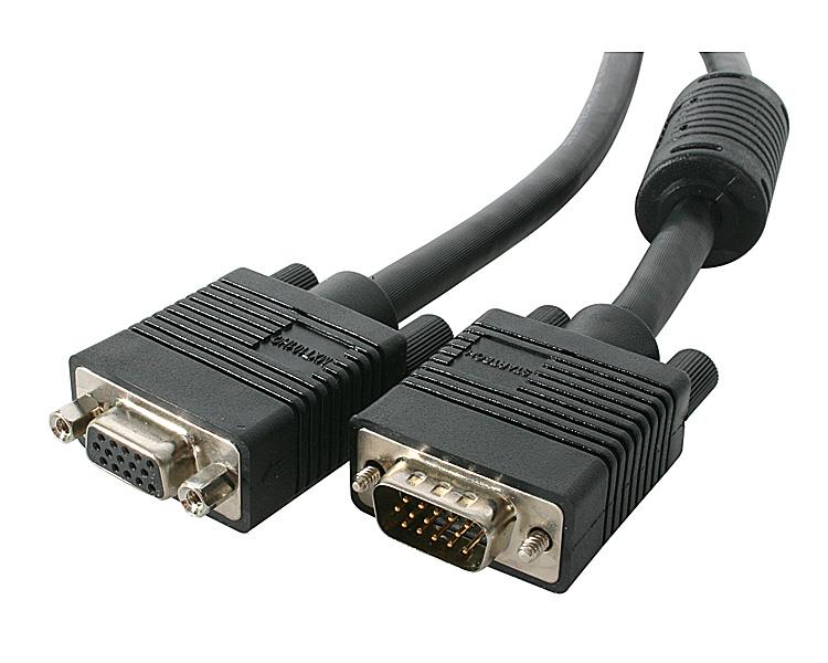 15m VGA video extension cable (HD15 M/F) ensuring high-resolution transmission with EMI protection for clear visuals.