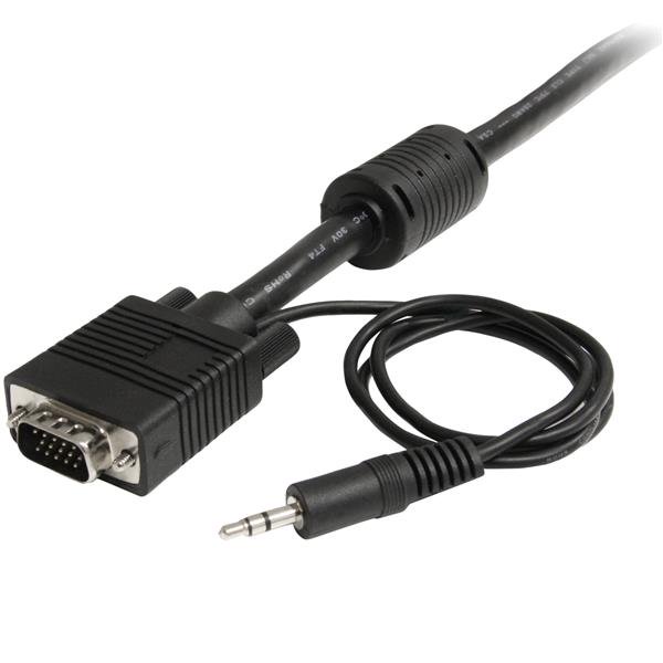 10m coax VGA cable with audio, ensuring high resolution video and clear sound for optimal multimedia experiences.