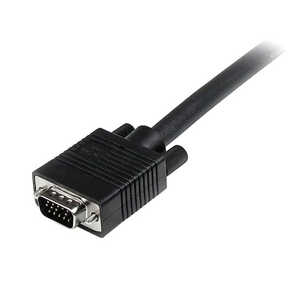 15m coaxial VGA cable with HD15 connectors, ensuring high-quality video up to 1920x1200 without ghosting or distortion.