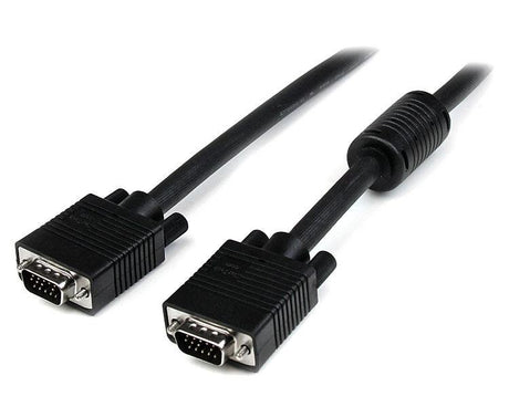 0.5m coax VGA video cable with HD15 connectors, designed for high resolution up to 1920x1200, minimizes ghosting and interference.