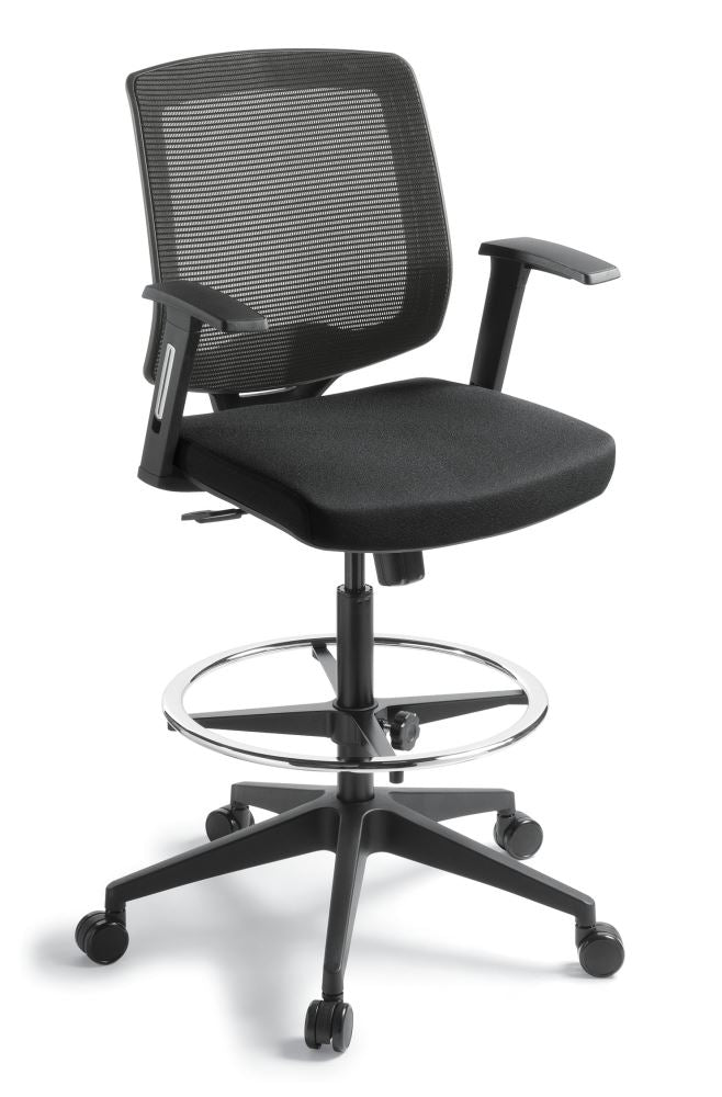 Ergonomic office chair with mesh back, footrest, highlift, and removable armrests for comfort and style in modern workspaces.