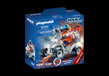 Playmobil Medical Quad with doctor figure, pull-back motor, and medical kit for imaginative rescue play. Ideal for ages 4-10.