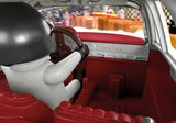 Alt text: Playmobil Mercedes-Benz 300 SL model featuring gullwing doors, driver and mechanic figures, and detailed accessories.