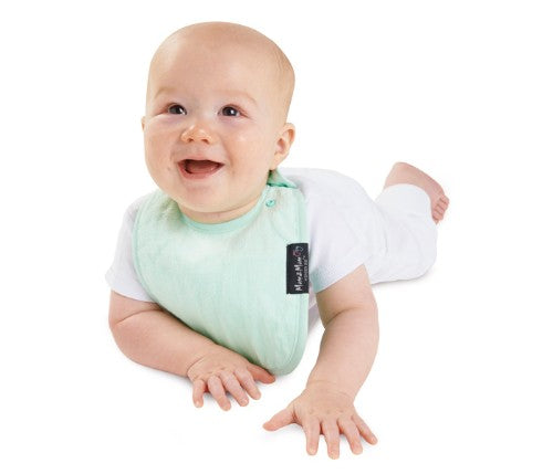 Infant Wonder Bib in mint, designed for comfort and protection against dribble rash, suitable for newborns to 6 months.