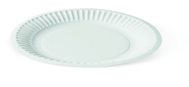 Premium 7-inch white paper plates in a pack of 50, eco-friendly and grease-resistant, ideal for various meals and gatherings.