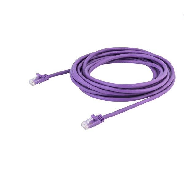 Purple 5m Cat6 Ethernet patch cable with snagless RJ45 connectors for reliable Gigabit network connectivity and high-speed data transfer.