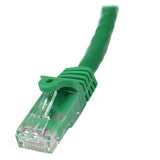 Green Cat6 patch cable, 0.5m, with snagless RJ45 connectors for reliable Gigabit connections and durable performance.