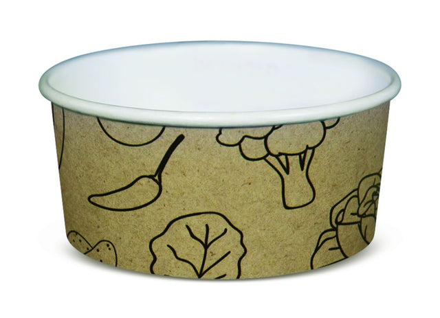 Savory Food Bowls (355ML) with elegant harvest print, perfect for serving hot and cold dishes, 50 units included.
