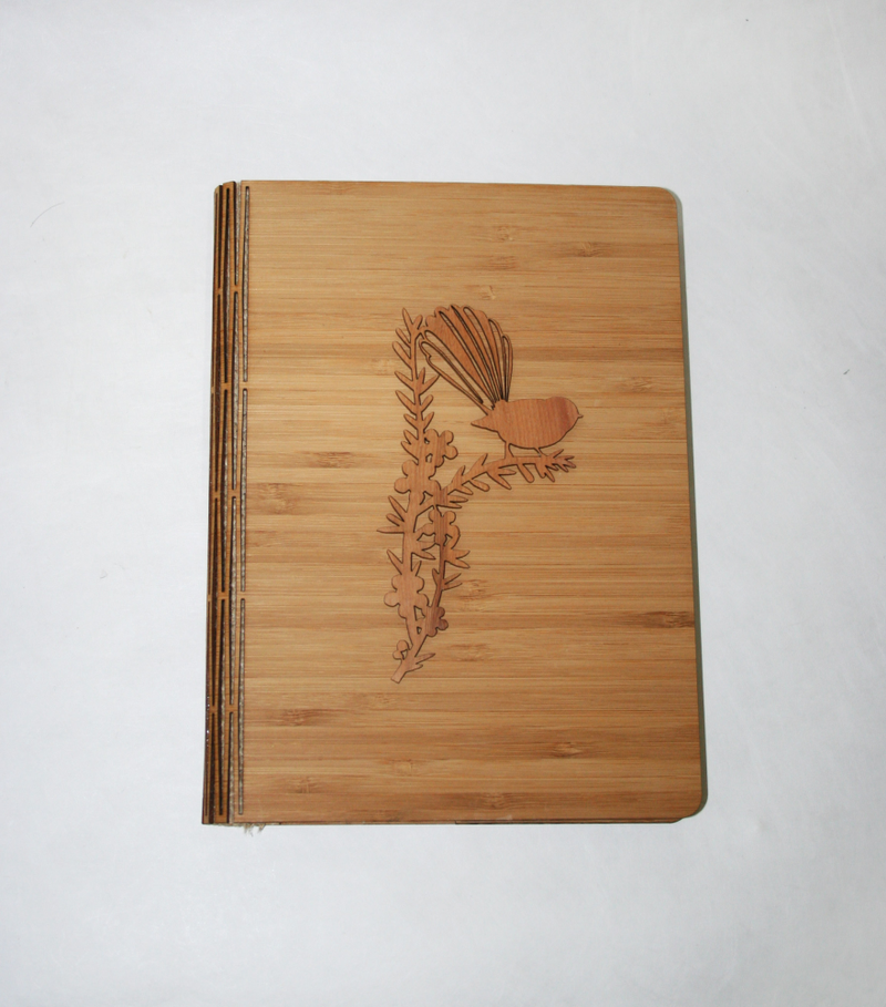 Notebook-Fantail -NZ Silver Beech & Bamboo Veneer
