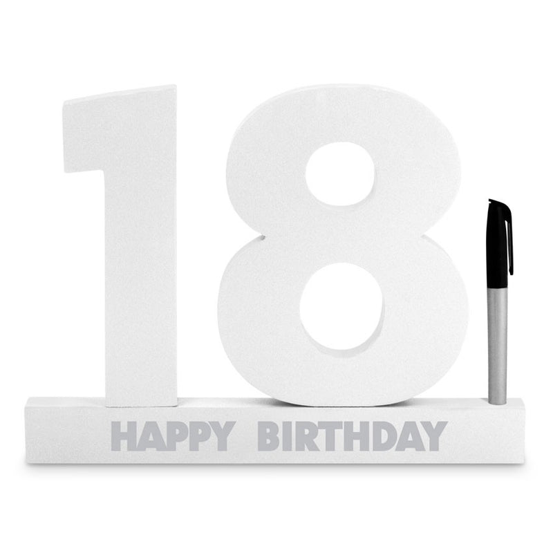 18th Birthday Sign -  Signature Block - White