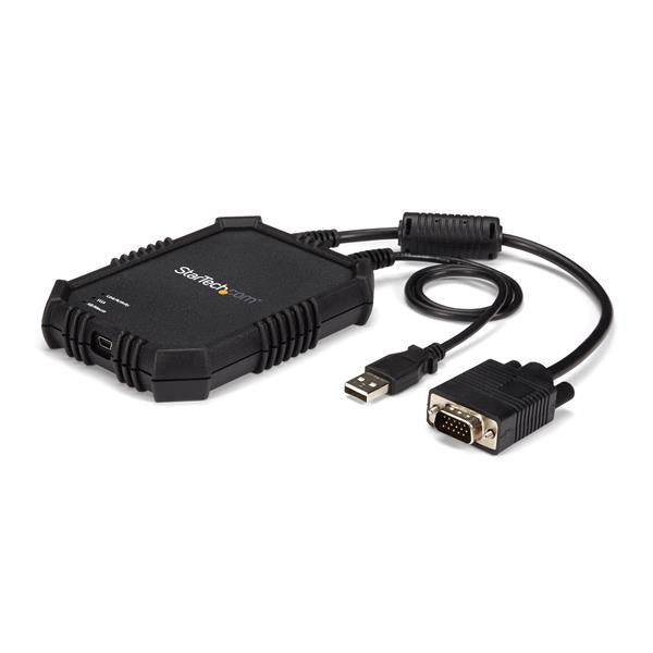 Portable KVM console adapter transforming laptops into efficient server access tools with rugged design for IT professionals.