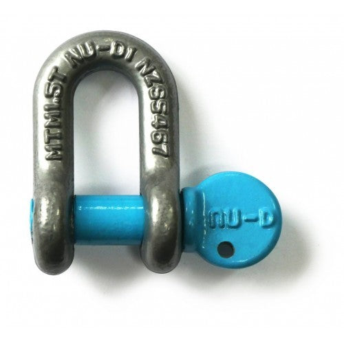 Nu-D Tested Shackle Easy Open Key in sturdy 8mm, rated for 1500kg; user-friendly design for tool-free operation.