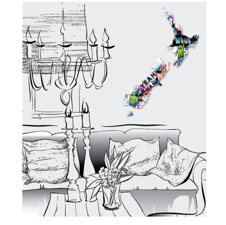 Colorful kiwiana graffiti wall art made of lightweight ACM, perfect for adding character to any room.