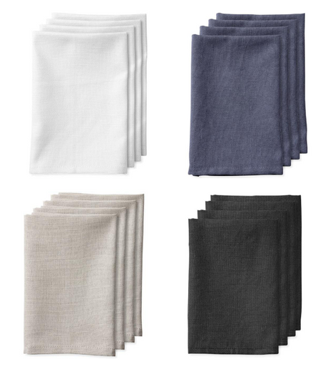 Elegant black cotton napkins in a 4-pack, 45x45cm, perfect for stylish dining occasions and easy to maintain.