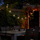 Black table clamp with solar lights, adjustable up to 97mm thickness, perfect for enhancing outdoor gatherings at 220cm length.