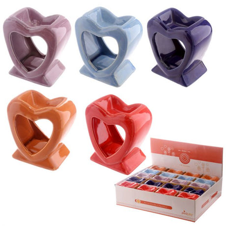 Set of 20 vibrant heart-shaped oil burners, perfect for enhancing ambiance with essential oils and cozy fragrances.