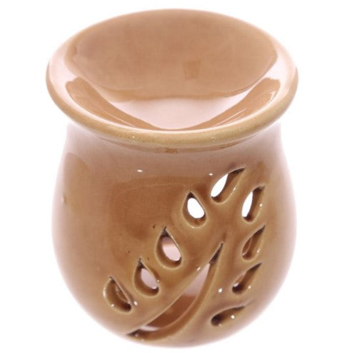 Oil Burner - Leaf Fretwork Design Crackle Glaze (Box of 20)