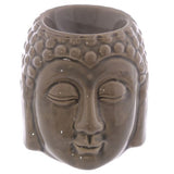 Small ceramic Buddha head oil burner with crackle glaze finish, perfect for essential oils, 8cm size, box of 12.