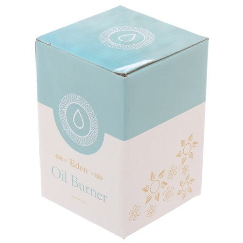 Ceramic oil and wax burners set of 3 in speckled cream with floral designs, perfect for creating a soothing ambiance.