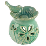 Elegant ceramic oil burners with floral bird bath design, perfect for creating a soothing ambiance in any room. Set of 2.