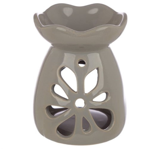 Set of 3 ceramic oil and wax burners in pastel floral designs, perfect for adding aroma and decor to any space.