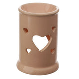 Set of 3 ceramic oil and wax burners with heart cutouts, ideal for creating a cozy atmosphere and enjoying various scents.