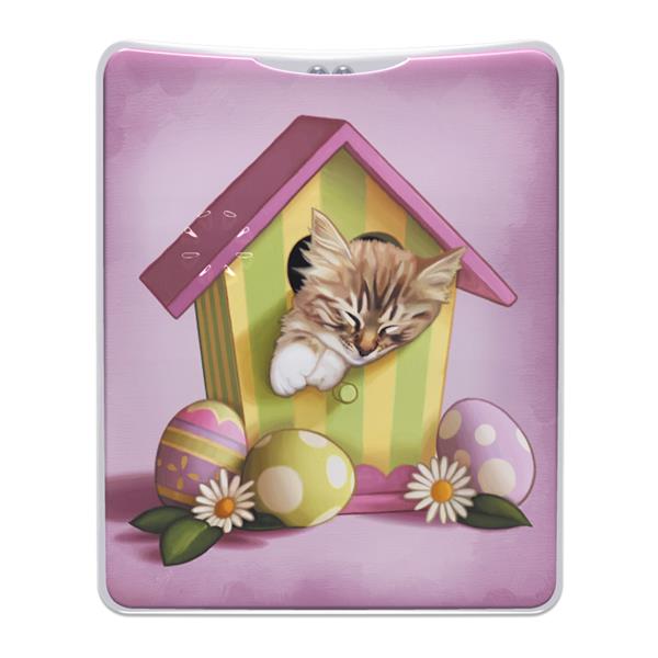 Compact bag torch in a kitty hut design, perfect for illuminating bags in the dark. Size: 8 x 7 cm.