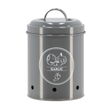 Stylish garlic charcoal storage tin with ventilation holes, designed to keep garlic fresh and organized in your kitchen.