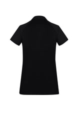 Byron Ladies Polo in Black, size 20, featuring a neat collar and open neckline for stylish comfort in versatile settings.