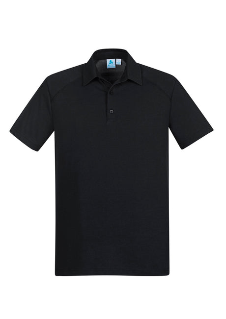 Byron Men's Black Polo in XL, crafted from a cotton-polyester blend with modern collar, button placket, and pocket.