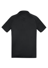 Academy Men's Polo in Black/White, size L, showcasing stylish design, breathable fabric, and functional pocket.