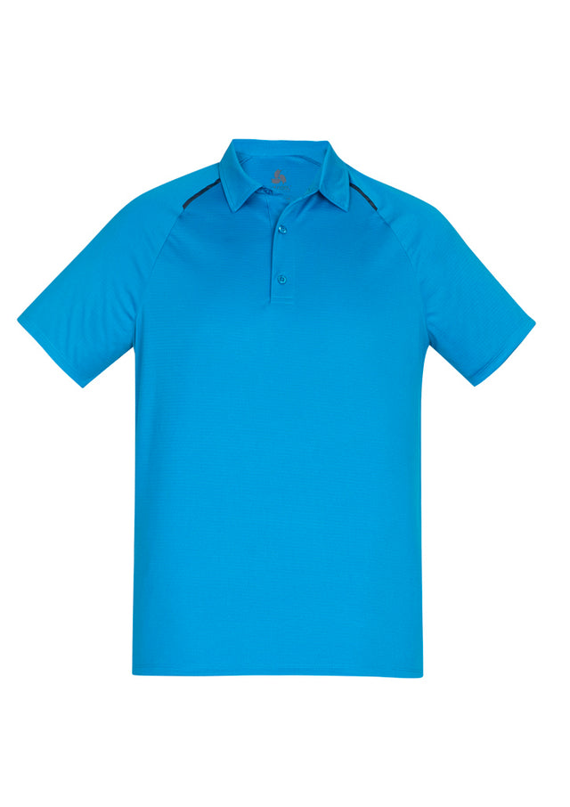 Cyan/Navy men's polo shirt from Biz Collection, 3XL, stylish, lightweight, breathable with UPF protection and modern design.
