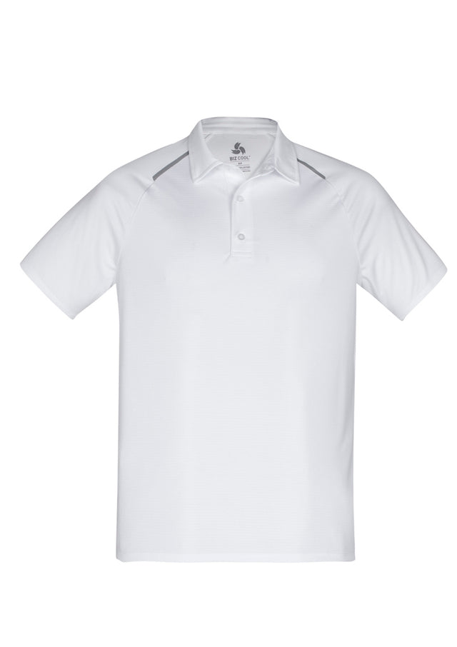 Academy Men's Polo in White/Silver, featuring breathable fabric, classic collar, and modern design, perfect for casual or professional wear.