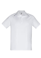 Stylish Academy Men's Polo in White/Silver, 2XL, features breathable fabric, UPF protection, and modern design elements.