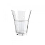 Set of 6 stackable hi-ball glasses with unique leaf patterns, perfect for serving drinks and saving storage space.