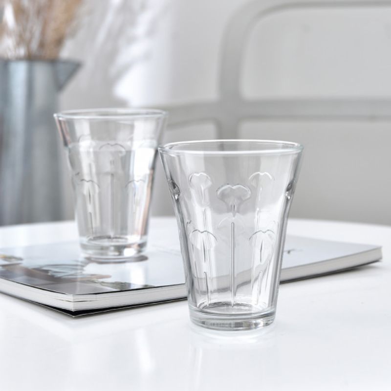 Set of 6 Ocean Space Leaf hi-ball glasses, 300ml, with unique leaf patterns, stackable design for space-saving elegance.