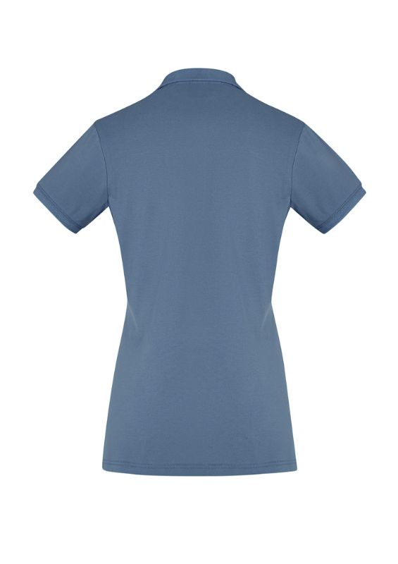 Ladies City Polo in Grey Smoke (Size 20) featuring a waffle knit collar, breathable fabric, and a stylish, relaxed fit.