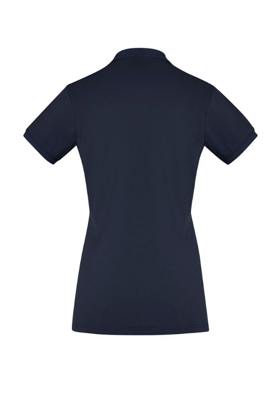 Ladies City Polo in Navy (Size 18) featuring stretch cotton, UPF 50+, and a sophisticated design with waffle knit collar.