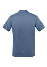 Men's City Polo in Grey Smoke, Size L, featuring breathable cotton blend, waffle knit collar, and UPF 50+ sun protection.