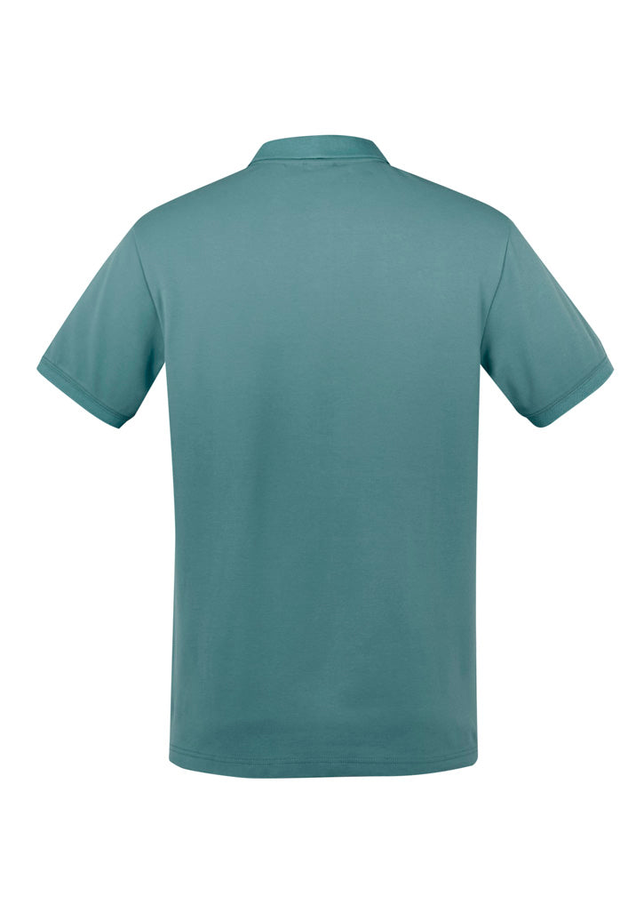 Men's Jasper Green City Polo in 5XL, featuring a waffle knit collar, breathable fabric, and UPF 50+ sun protection.
