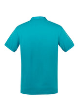 Men's City Polo in teal, XL, featuring a unique waffle knit collar, breathable cotton blend, and UPF 50+ sun protection.