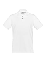 Men's City Polo in white, 5XL, featuring a unique waffle knit collar, UPF 50+ protection, and a loose pocket for essentials.