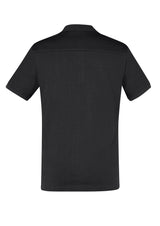 Men's Aston Polo in Black/Silver Grey, featuring UPF 50+, elegant collar, and breathable cotton for style and comfort.