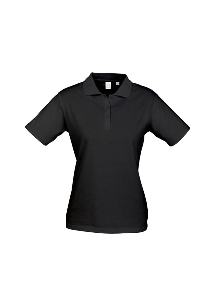 Ladies Ice Polo in Black, Size 10, featuring premium cotton, stylish collar, and durable stitching for comfort and elegance.